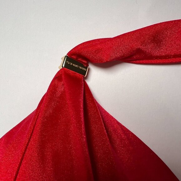 Victoria Secret Medium M One Piece Swimsuit Bikini Push Up Ruched Lipstick Red - Picture 4 of 9